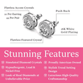 thumbnail image 3 of Cate & Chloe Pack of 3 - Ariel 18k Gold Plated Halo Women's Stud Earrings with Simulated Diamonds, 3 of 13
