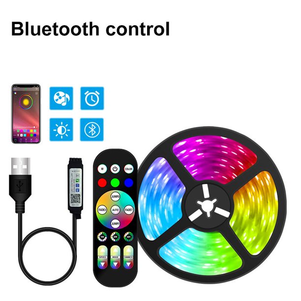 Tira de luces LED USB Bluetooth RGB 5050 2835 5V RGB lámpara LED cinta de luz Flexible para decoración de habitación cinta de diodo de retroiluminación de TV Tan Jianjun unisex