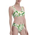 thumbnail image 2 of Vsdgher Womens High Waisted Bikini Sets Two Piece Swimsuit Tulips Flowers Print Tummy Control Bathing Suit-Medium, 2 of 8