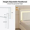 thumbnail image 6 of E-Motie Queen Size Bed Frame with 4 Storage Drawers and LED Lights, Upholstered Platform Bed with Adjustable Headboard and Charging Station, Metal Slats Support, White, 6 of 13