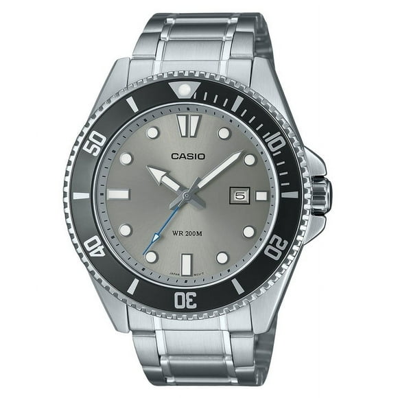 Casio Standard Analog Stainless Steel Grey Dial Quartz MDV-107D-8AV 200M Men's Watch