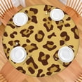 thumbnail image 2 of Yellow and Brown Of Leopard Print Round Fitted Tablecloth with Elastic Edge,Dining Table Cover Waterproof,Outdoor Round Tablecloth for Camping,Dining,Indoor and Outdoor, 2 of 7