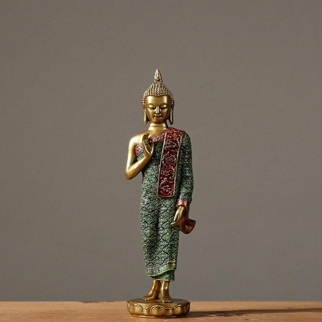 Estatua de Buda Meditando perfecl de resina Postura de pie 5.5x5.5x20.5cm