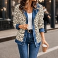 thumbnail image 2 of Miaoju Womens Leopard Denim Patchwork Collared Shirt Jacket Casual Long Sleeve Button Front Denim Blazer Lightweight Shacket, 2 of 9