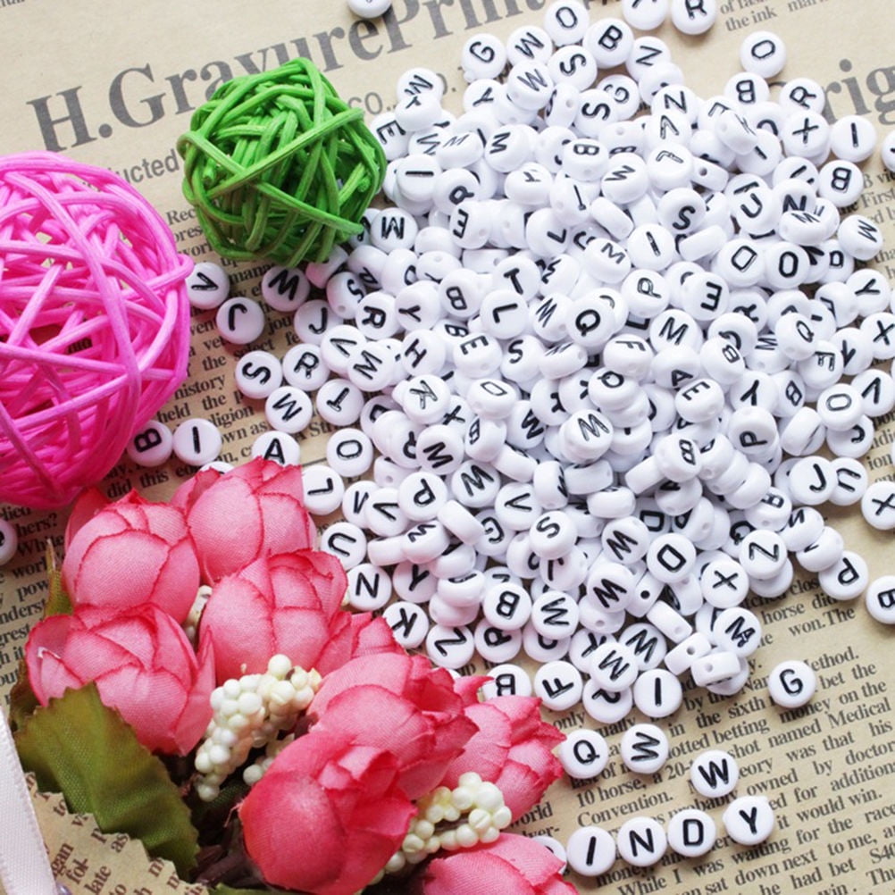 YSNOOWE Oblate Beads White with Side Holes for Creative Jewelry Making 1350Pcs