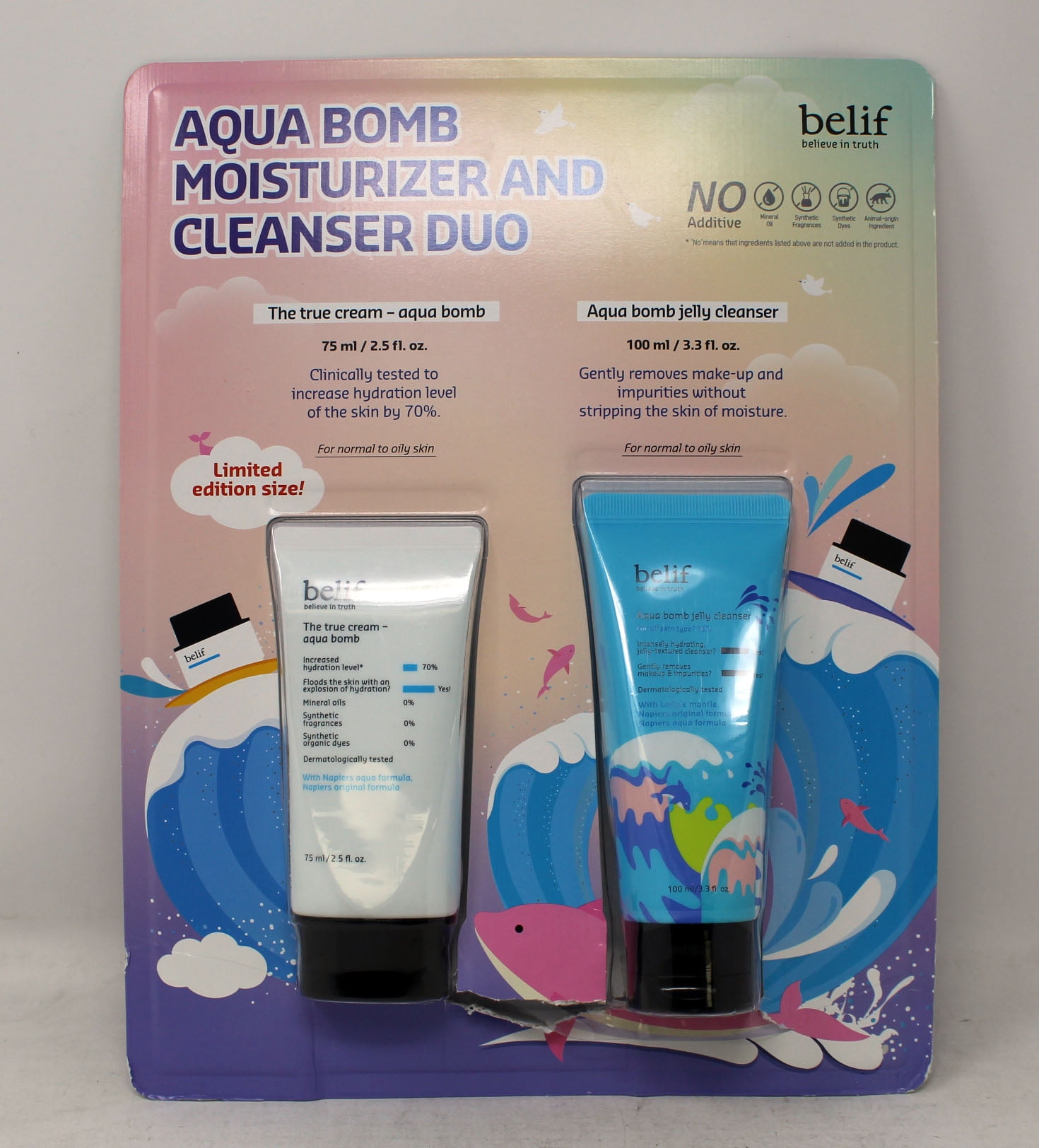Belif Aqua Bomb Moisturizer and Jelly Cleanser Duo Pack