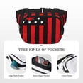 thumbnail image 5 of Kdxio Nautical American Flag Crossbody Double Layer Waist Bag Belt Bag for Unisex Fanny Pack Fashion Waist Packs for Hiking Running Shopping Traveling, 5 of 9