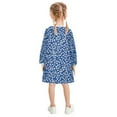 thumbnail image 3 of Girls' long-sleeved dress Many Small Chrysanthemums Girls' A-line dress with ribbed cuffs Soft and comfortable, 3 of 6