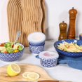 thumbnail image 2 of Selamica 6 oz Ramekins with Lids Oven Safe, Creme Brulee Ramekins Souffle Dishes with Covers, Pudding Custard Cups Stackable Ceramic Mini Ramekin Bowls Set for Baking, Dipping, Set of 6, Vintage Blue, 2 of 5