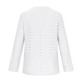 thumbnail image 4 of HongQid Women's Cardigan Sweater Long Sleeve Button V Neck Dressy Casual Eyelet Tops Fall Knit Blouses, 4 of 5