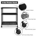 Costway Mobile 3Tier Metal Storage Printer Stand Office/Home Shelves Cart with Adjustable