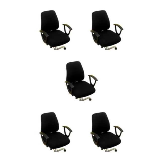 ZheElen 2pcs Polyester Wide Application Seat Chair Cover Stylish And Anti-slide Feature Dustproof Seat Cover black 5Set