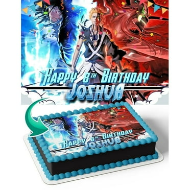 SugarMeLicious Bleach Ichigo and Yhwach Edible Cake Topper Image for 1/4 Sheet Cake: Personalized Birthday Banner for Anime Parties and Celebrations