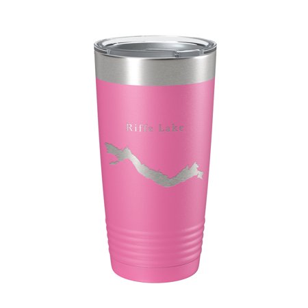 

Riffe Lake Map Tumbler Travel Mug Insulated Laser Engraved Coffee Cup Washington 20 oz Pink