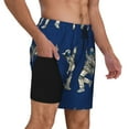 thumbnail image 2 of Yiaed Disco party Astronaut Dancing Print Mens Swim Trunks Bathing Suit Compression Liner Beach Swim Shorts Swimwear Quick Dry Zipper Pocket No-Chafing Board Short-Large, 2 of 6