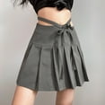 thumbnail image 3 of Gibobby faldas aesthetic Minifalda de diseño plisado de falda gris casual diaria clásica para mujer(Gris, S), 3 of 5