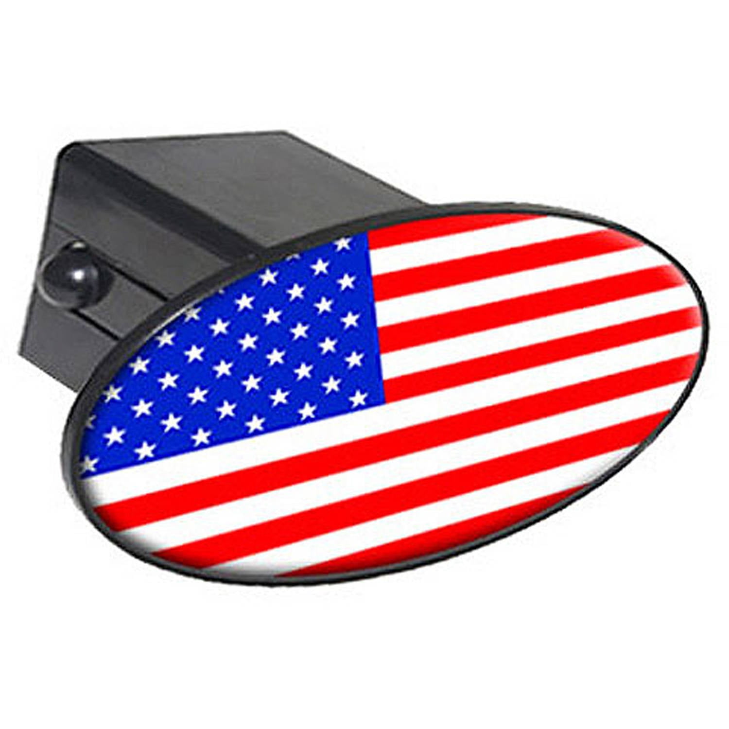 Graphics and More American USA Flag Personalized Custom Oval Tow Trailer Hitch Cover Plug Insert