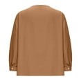 thumbnail image 5 of Lenpel Blouses for Women Long Sleeve V Neck Solid Color Button down Shirts Trendy Casual Tops Loose Tunic Tops(Khaki,Medium), 5 of 6