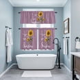 thumbnail image 3 of Violet Sunshine Sunflower Kitchen Curtains Sets for Windows 36 Inch Length, Pastoral Bees Farmhouse Floral Rod Pocket Window Treatments Tier Curtains and Valances Set for Bedroom/Bathroom, 3 of 8