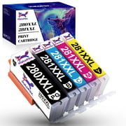 HaloFox 280 281 Ink Cartridge  Replacement for Canon PGI-280XXL CLI-281XXL TR8520 TR8620 TS6300 TS6220,Black Cyan Magenta Yellow,5 Pack