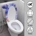thumbnail image 3 of FORUDESIGNS Marble Pattern 2 Pack Toilet Lid Cover with Toilet Tank Lid Cover, Adjustable Toilet Seat Covers Fits Most 15-21" Round Oblong and Elongated Toilet Seat,Easy to Clean, 3 of 8