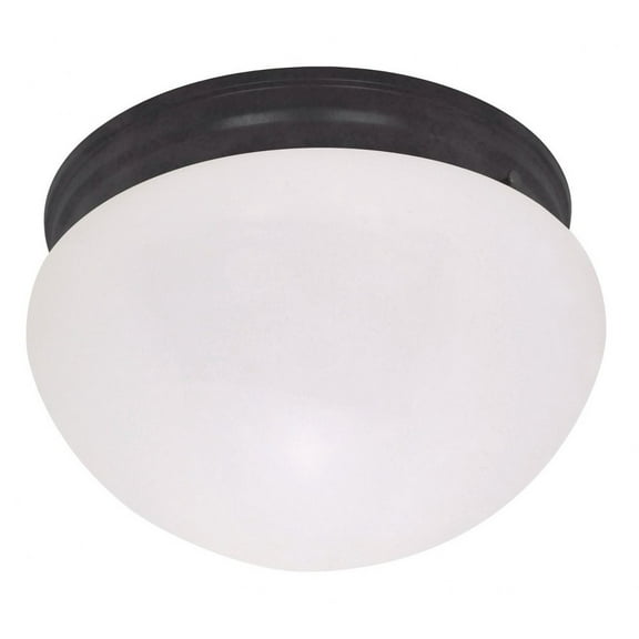 60/2645-Nuvo Lighting-Two Light Flush Mount-10 Inches Wide by 5 Inches High-Mahogany Bronze Finish-Frosted Glass Color