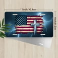 thumbnail image 2 of American Flag with Cross and Lightning Funny Personalized License Plate Rust-proof Stainless Steel Metal License Plate Suitable For Men And Women 12.2" x 6.2", 2 of 6