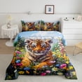 thumbnail image 2 of Manfei Safari Tiger Pattern Queen Comforter Set,Watercolor Daisy Flower Bedding Sets,Colorful Scenery Bedding Comforter Set For Kids,Microfiber Bedroom Decor Reversible,3 Pieces, 2 of 8
