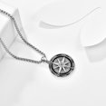 thumbnail image 2 of TANGPOET 925 Sterling Silver Compass Necklace Gifts for Men, Black, 2 of 5