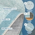 thumbnail image 4 of Hasoo Washable Geometric Border Living Room Area Rug 8x10 Large Modern Solid Soft Stain Resistant Indoor Light Blue Neutral Carpet, 4 of 6