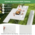 thumbnail image 6 of Costway 6 FT Picnic Table Bench Set Outdoor Dining Table & 2 Benches with Metal Frame White, 6 of 11