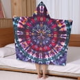 thumbnail image 5 of Colorful Tie Dye Pattern Hooded Bath Towel，50"x30" for Ages 3 To 12 Kids, Quick Dry Lightweight Soft Microfiber Hood Beach Towel Cover Up for Kids, 5 of 7