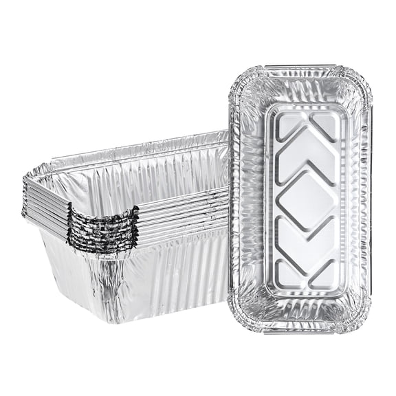 Uxcell 10-Pack Grill Drip Pans, 6.9 x 3.8 x 2.2 Inch Disposable Aluminium Foil Grease Trays for Barbecues [Silver Tone]