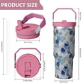 thumbnail image 7 of Classic 30oz Handheld Travel Tumbler with Handle – Double Wall Stainless Steel Insulated Cup, Flip Straw Lid, Leak-Proof & BPA-Free for Hot and Cold Drinks – Durable Coffee & Juice Mug Pink, 7 of 7