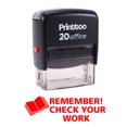 thumbnail image 1 of Printtoo Rappelez-Vous de Vérifier Votre Travail Auto Encrage Timbre en Caoutchouc Bureau Stationnaire Timbre Personnalisé-Rouge, 1 of 1