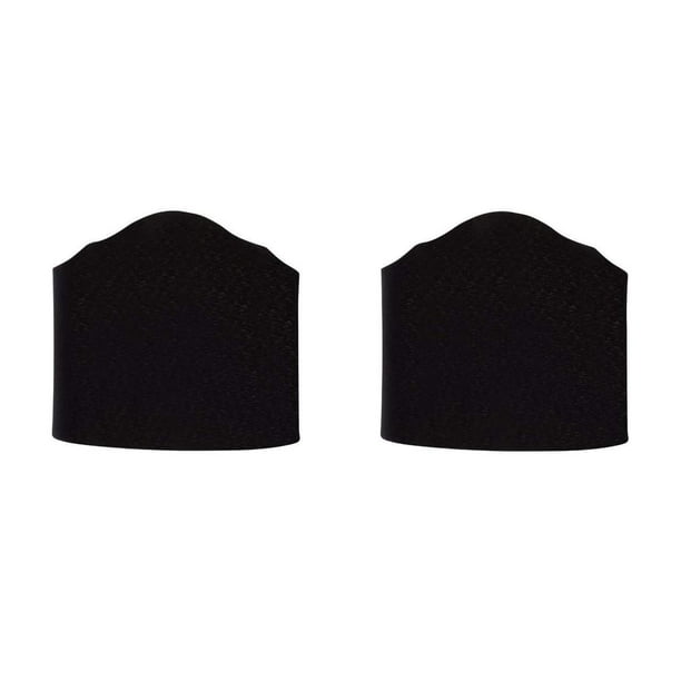 Black Fabric 6 Inch Wall Sconce Shield Lamp Half Shades Set Of 2 Com - Wall Sconce Shield Lamp Half Shade