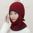 thumbnail image 2 of Winter Warm Elastic Soft Ear Protection Knitted Scarf hat Fleece Lined Beanie Hat for Men and Women, 2 of 7