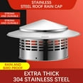 thumbnail image 5 of Stainless Steel Chimney Cap Cover with Screen - 360° Grille Rainproof Rust Resistant Vent Topper for Roof Exhaust Hoods, 5 of 6