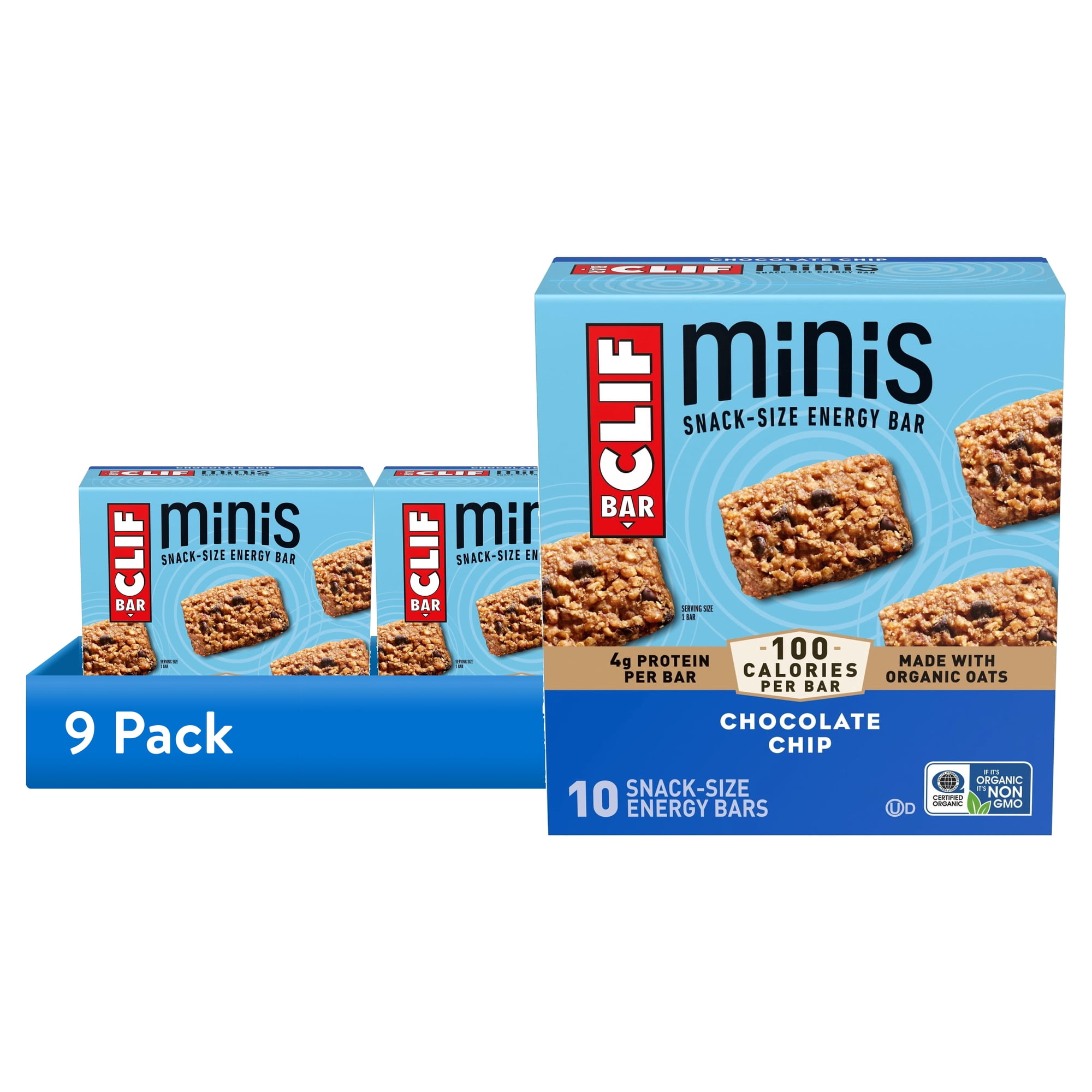 (9 pack) CLIF BAR Minis Chocolate Chip Flavor Snack-Size Energy Bars, 10ct