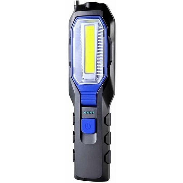 Lámpara de mecánico LED recargable, luz de trabajo COB, portátil, recargable por USB, batería de 2800 mAh, linterna LED con imán, gancho y cable de carga 3 en 1