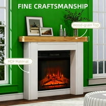 MINESTIA  Modern Fireplace Mantel, Wooden Freestanding Fireplace Surround with Leg for Electric Fireplaces