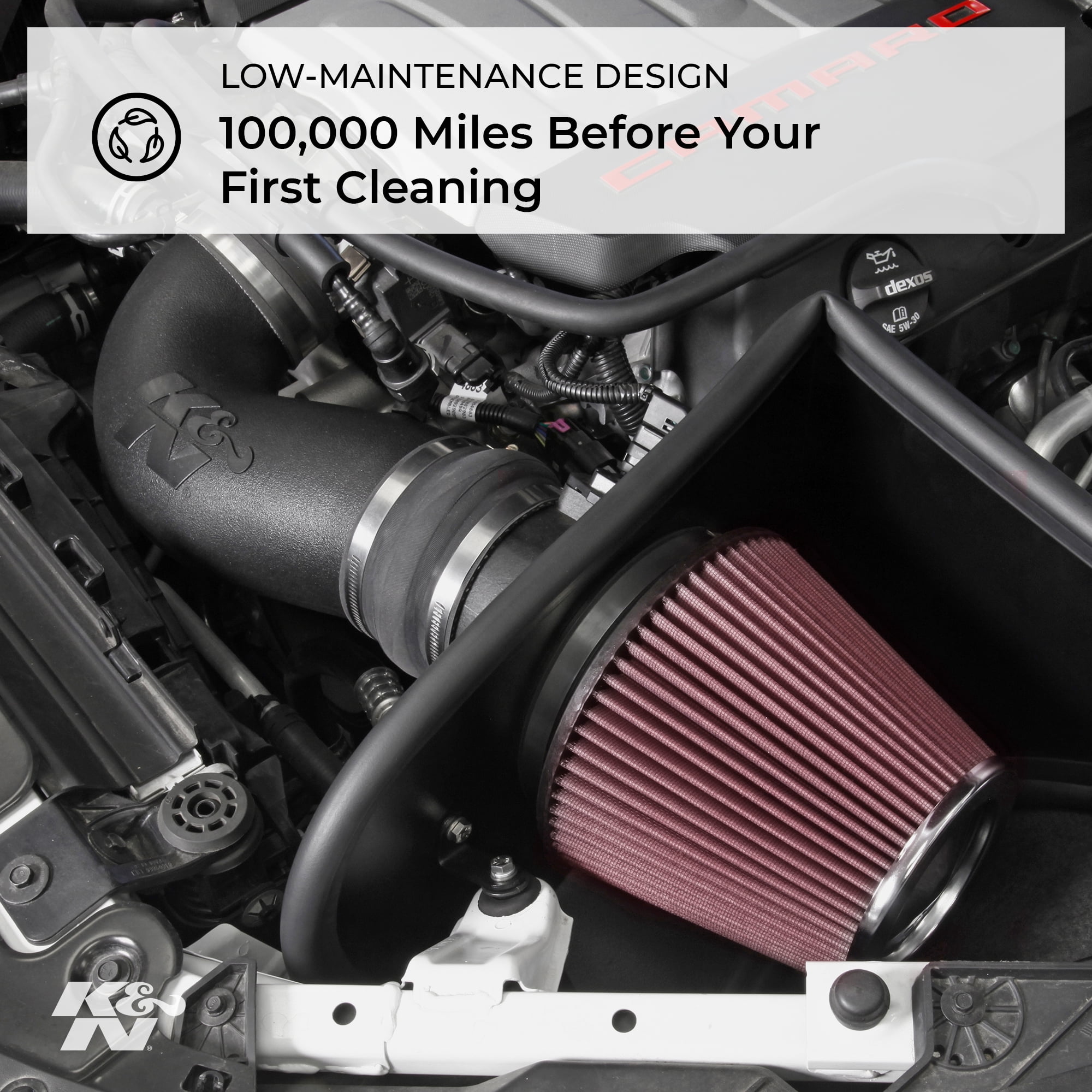 K&N 57-0596 Washable and Reusable Car Performance Intake Kit 