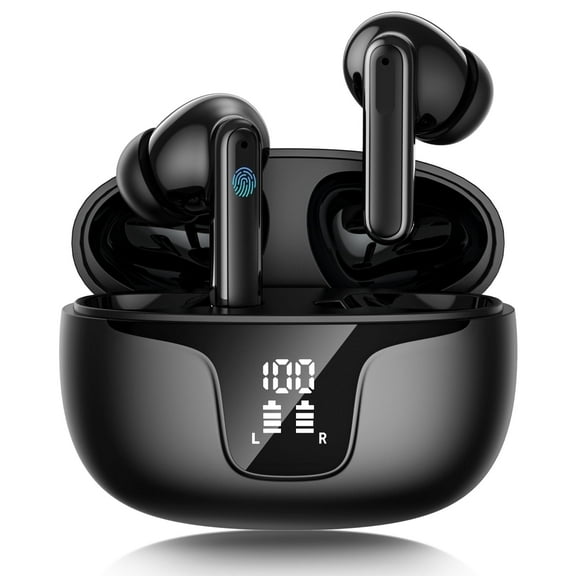 Earbuds Wireless Bluetooth Noise Cancelling with LED Display 54 Hrs Playtime Deep Bass Stereo In-Ear Headphones IPX7 Waterproof for iOS Android Phones