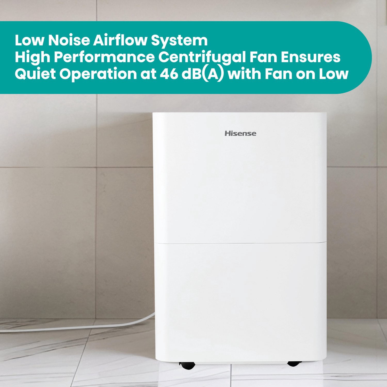 Hisense 35 Pint 3000 Sq. Ft. Compact Dehumidifier in White - Slide-Out Bucket, Energy Star, ADH35K26