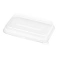 thumbnail image 3 of Pulp Tek Rectangle Clear Plastic Dome Lid - Fits 12 and 16 oz Bagasse Container - 100 count box, 3 of 4