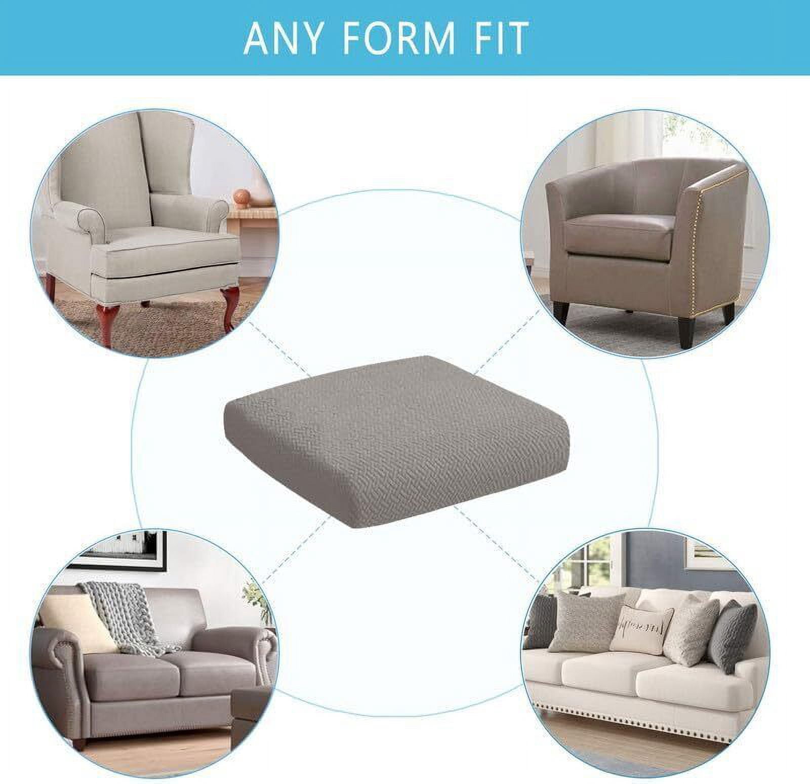 JIAN YA NA Outdoor Waterproof Couch Cushion Covers, Stretch Individual Patio Chair Cushion Outdoor Seat Cushion Pad Replacement Sofa Cushion Protector Sofa Slipcover (Taupe, 6Pcs)
