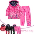 thumbnail image 3 of Odeerbi Baby Girls Boys Clothes Baby Outfits Shirts Sets Toddler 2025 Long Sleeve Floral Coat Rainproof Hooded Jacket Trousers Suit, 3 of 3