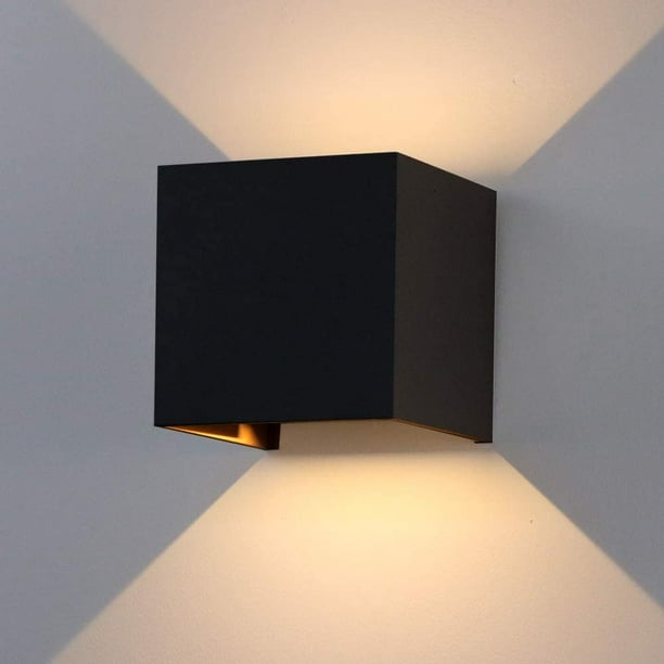 Luz de fachada LED Pearl Rare 'Fenence' - Sensor de crepúsculo solar de 6 W - LED blanco - Juego de 3 unidades negro