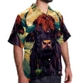thumbnail image 2 of Yak Men's Short Sleeve Hawaiian Poplin Shirt - Casual Printed Button Down Summer Beach Shirt for Men, 2 of 6