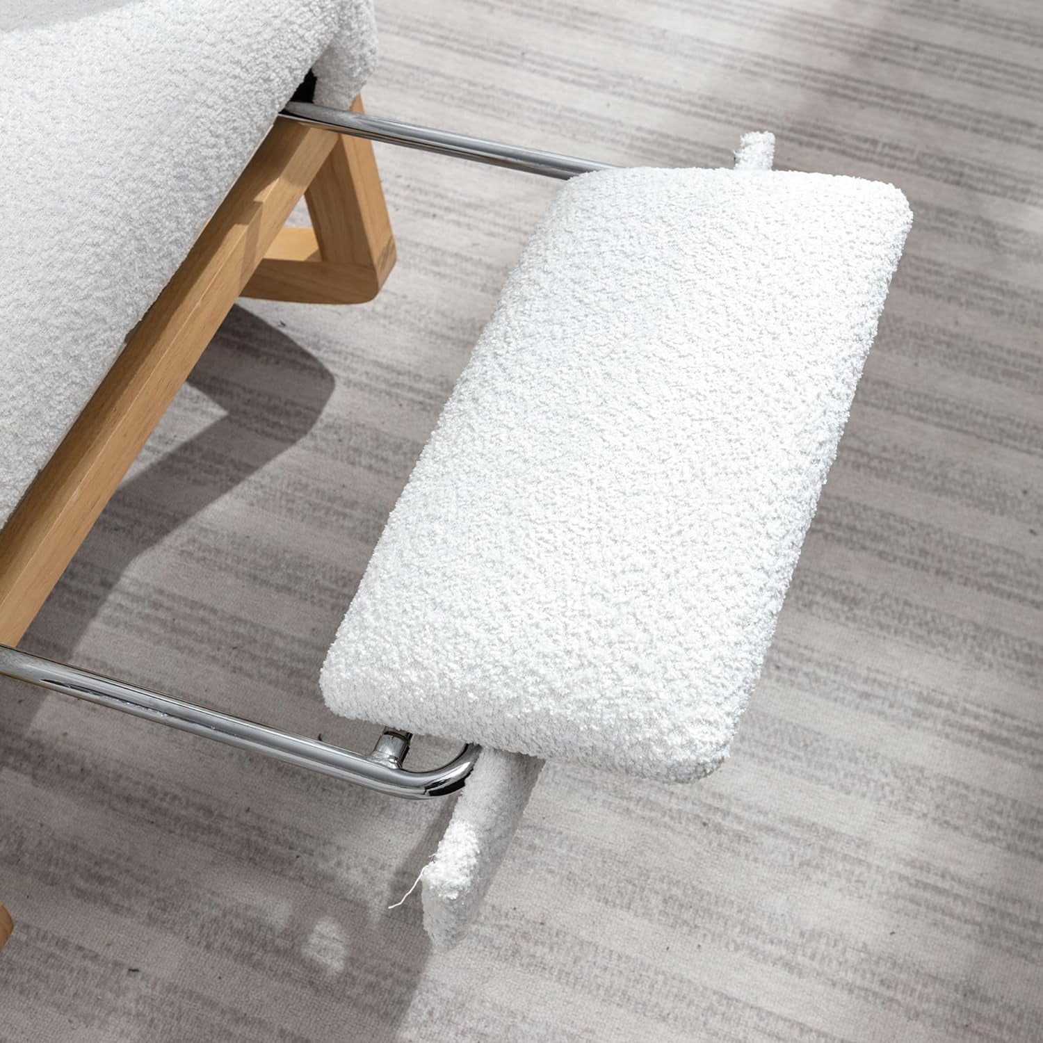 Rocking Chair with Retractable Foot Rest Glider Rocker Accent Chair Padded Seat with High Backrest Armchair Comfy Side Chair for Living Room Bedroom Offices (White)